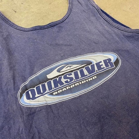 Quiksilver Navy Blue Tank Top Vintage Y2K Surf Size XL - Picture 6 of 6